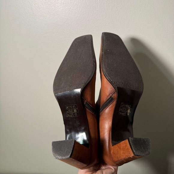 Vintage Aldo made  in Poland leather cognac booties y2k glam western 39 - Picture 8 of 11